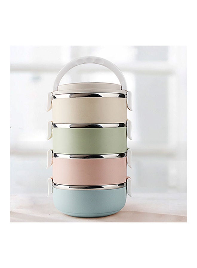 Four-Tier Thermal Insulated Stainless Steel Lunch Box for Work, School, Picnic - Multicolour 27*27*27cm - Image 1