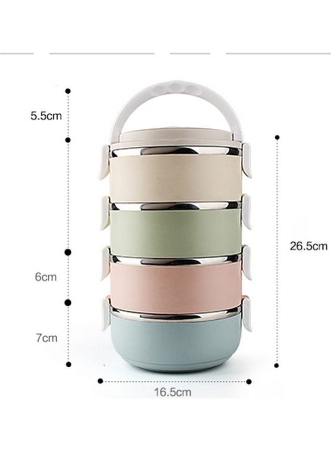 Four-Tier Thermal Insulated Stainless Steel Lunch Box for Work, School, Picnic - Multicolour 27*27*27cm - Image 5