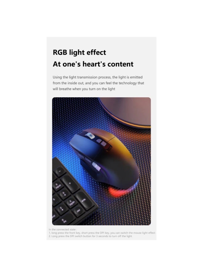founder G600 Ergonomic Mouse – 3 Mode Wireless & Bluetooth, 4800 DPI Adjustable, 1000Hz Polling Rate, Rechargeable with Side Scroll Wheel - Image 2
