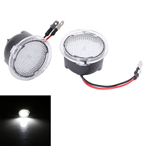 Mallofusa 2pcs High Power LED Puddle Lights Under Side Mirror Tow for F150 Raptor Explorer Fusion Edge Flex Expedition Mondeo Taurus Mustang Ranch Heritage (White) - Image 1