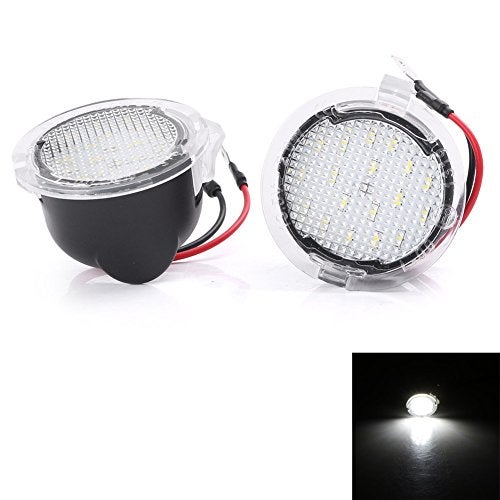 Mallofusa 2pcs High Power LED Puddle Lights Under Side Mirror Tow for F150 Raptor Explorer Fusion Edge Flex Expedition Mondeo Taurus Mustang Ranch Heritage (White) - Image 3