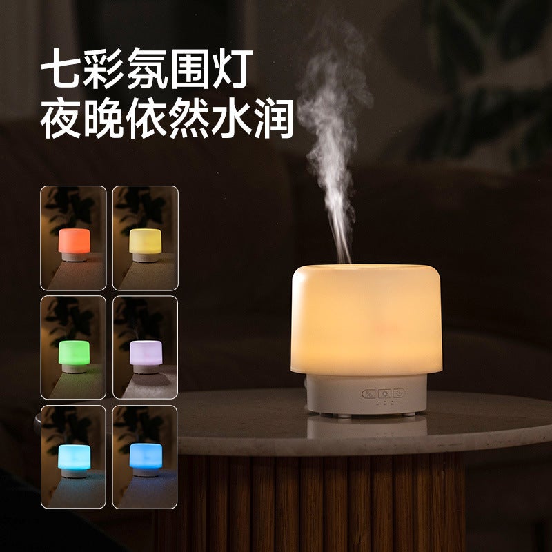 جهاز ترطيب وعلاج عطري دوار 360 درجة مع USB وإضاءة LED لغرفة النوم - Image 4