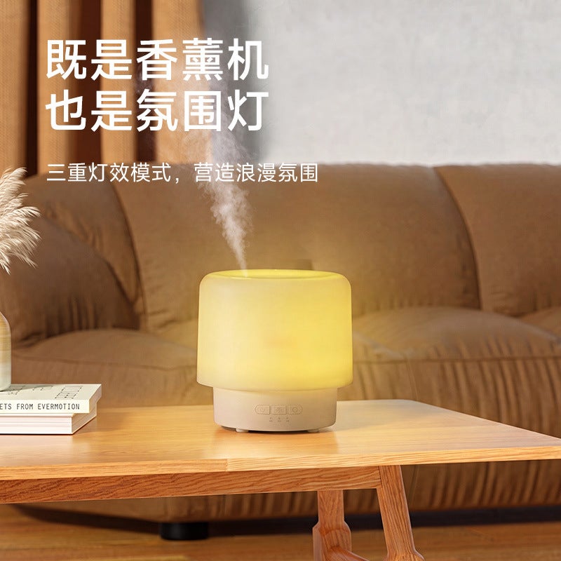 جهاز ترطيب وعلاج عطري دوار 360 درجة مع USB وإضاءة LED لغرفة النوم - Image 3