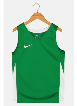 Nike Kids Boy Sportswear Fit Sleeveless Basketball Jersey, Green  - Image 1