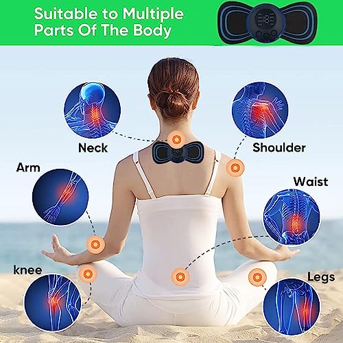 DADLM® (Combo) Foot Massager Pain Relief Wireless Electric EMS Massage Machine,Rechargeable Portable Folding Automatic with 8 Mode19 Intensity for Legs,Body,Hand Therapy New Model - New E2025 (Black) - Image 3