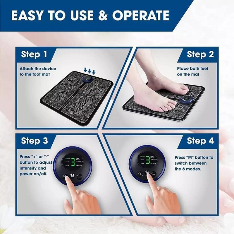 DADLM® (Combo) Foot Massager Pain Relief Wireless Electric EMS Massage Machine,Rechargeable Portable Folding Automatic with 8 Mode19 Intensity for Legs,Body,Hand Therapy New Model - New E2025 (Black) - Image 5