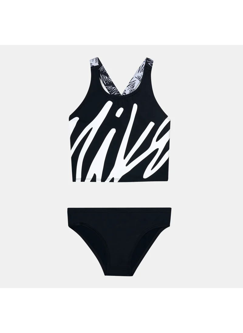Nike Kids' Script Logo Crossback Midkini Two-Piece Swimsuit