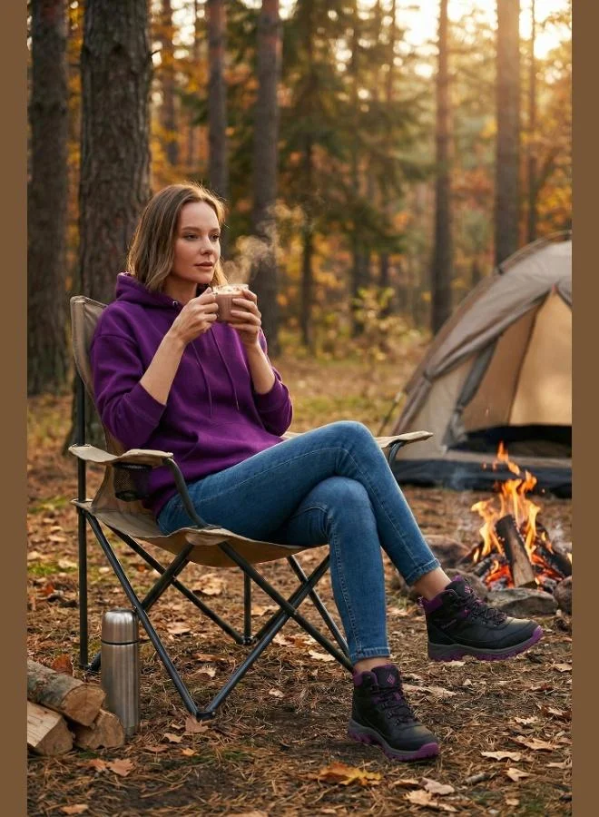 Lela Lela Regular Fit Cotton Hooded Collar Brushed Winter Sweatshirt Women's SWEAT 5863854