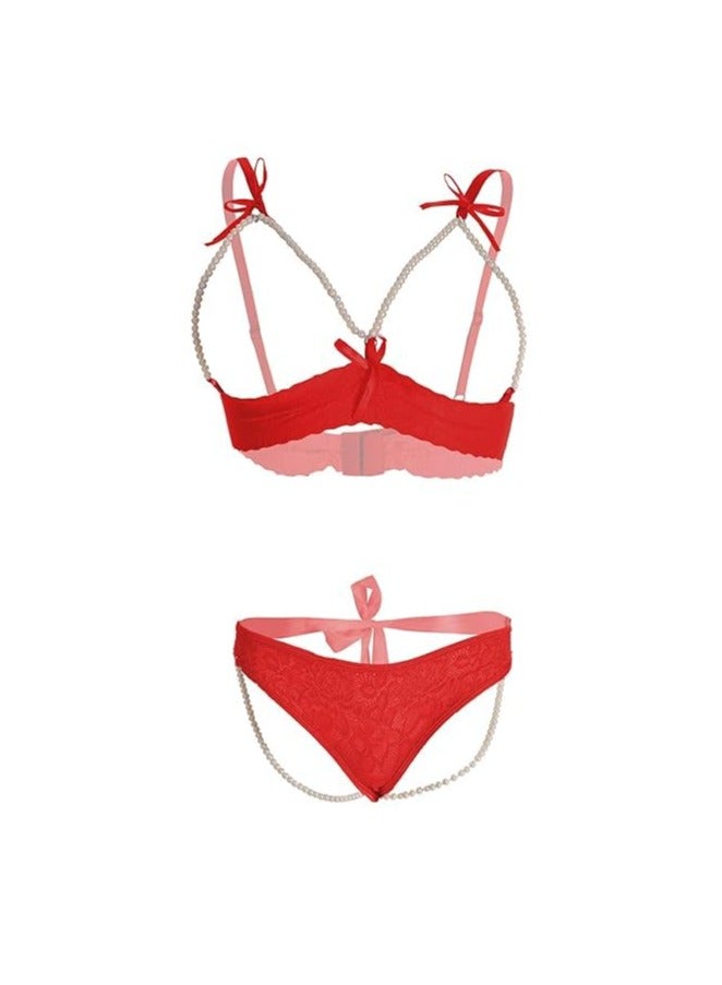 Accessorize Kingdom Accessorize Kingdom Lingerie Set for Women Lace and Pearl  (Free Size)  - Image 1