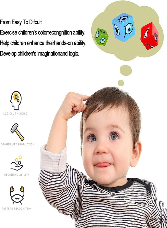 Face Changing Expressions Wooden Block Puzzles,Multi-Player Blocks that Improve Children's Thinking Skills, Collaboration and Colour Perception, Parent-Child Board Games for Children Age 3+ - Image 5