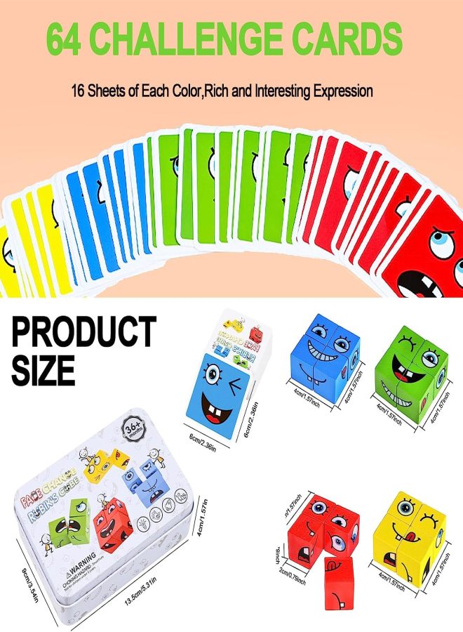 Face Changing Expressions Wooden Block Puzzles,Multi-Player Blocks that Improve Children's Thinking Skills, Collaboration and Colour Perception, Parent-Child Board Games for Children Age 3+ - Image 3