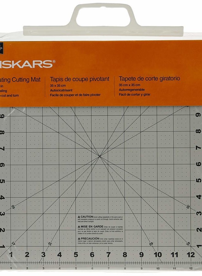 Fiskars Rotating Cutting Mat - 14" x 14" Grid to Cut Fabric Squares Easily - Perfect for Quilting, Sewing and Craft Projects - Self-Healing Mat - Gray - Image 4