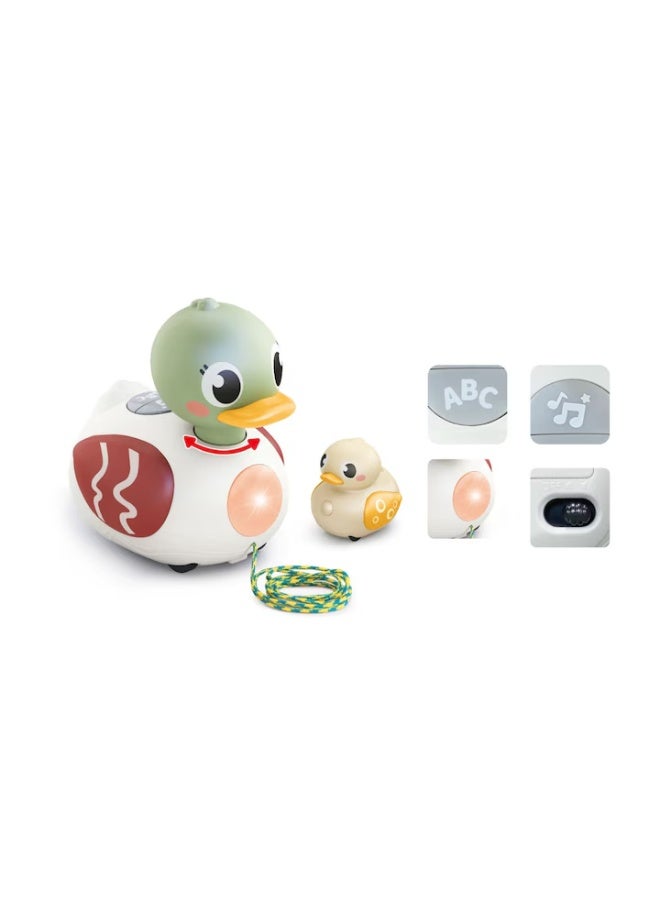 Hola Pull-Along Duck Family Toy for Babies – Interactive Mother & Baby Ducks with Music, Lights, Waddling Movement, Crawling & Walking Development, 20+ Songs & Sounds - Image 2