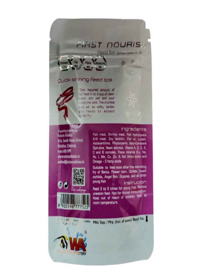 دبليو ايه WA First Nourish | مسحوق طعام لصغار الأسماك | المرحلة 1 و2 | عبوتان (15 غ + 15 غ) | لجميع أنواع صغار الأسماك | تربية الأحياء المائية - Image 2