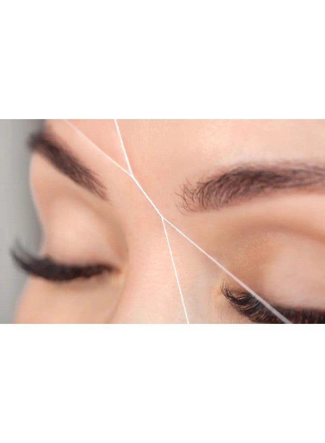 MEENIRA ميينيرا أدوات خيوط الحواجب الاحترافية لإزالة شعر الوجه والجسم للاستخدام المنزلي والصالونات لون أبيض (2) - Image 4