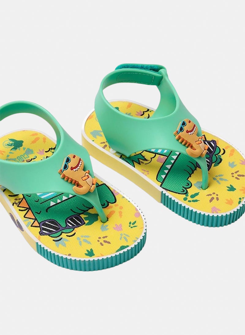 CUBS Unisex Baby Rubber Sandal – Green Crocodile Flip-Flop Design - Image 3
