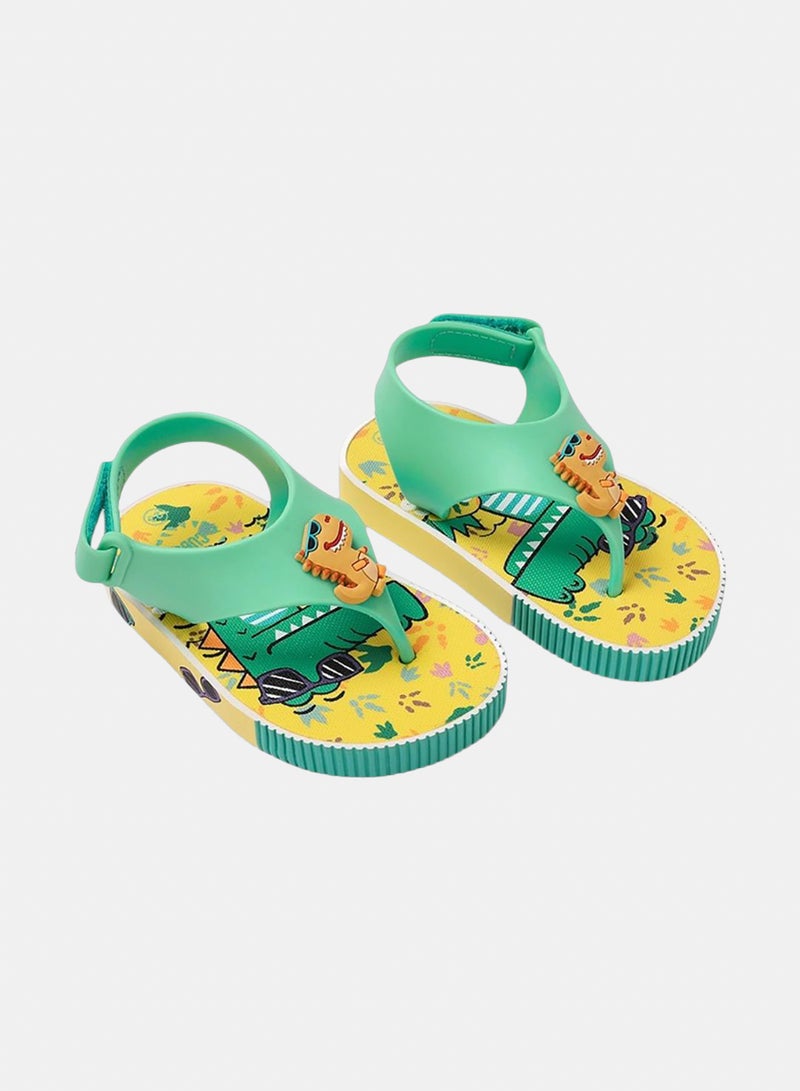 CUBS Unisex Baby Rubber Sandal – Green Crocodile Flip-Flop Design - Image 1
