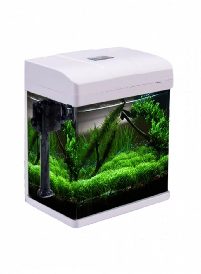 حوض السمك Pufeit PF-200 هو حوض سمك مكتبي صغير الحجم يأتي كمجموعة كاملة مع فلتر داخلي وإضاءة LED - Image 2