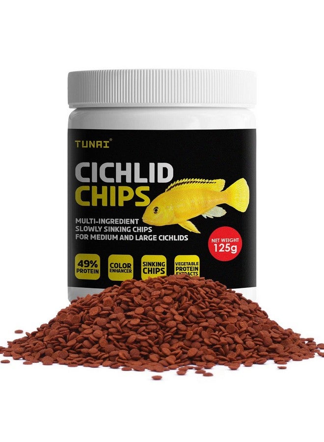 TUNAI Multi-Ingredient 49% Protein Sinking Chips For Cichlids | 125G | Cichlid Food Specially Formulated Fish Food For All Carnivores Fish Types (Chips Wafers - 125G), All Life Stages - Image 1