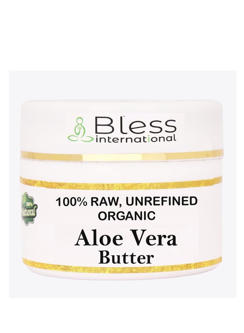 Bless International Organic Raw Aloe Vera Butter 100% Pure,Natural & Unrefined| Skin Moisturizer For Face, Body & Hair| 4 OZ/115 GM Ivory/White Grade A | DIY Creams, Balms, Lotions, Soaps| Softens Dry & Tough Skin - Image 1