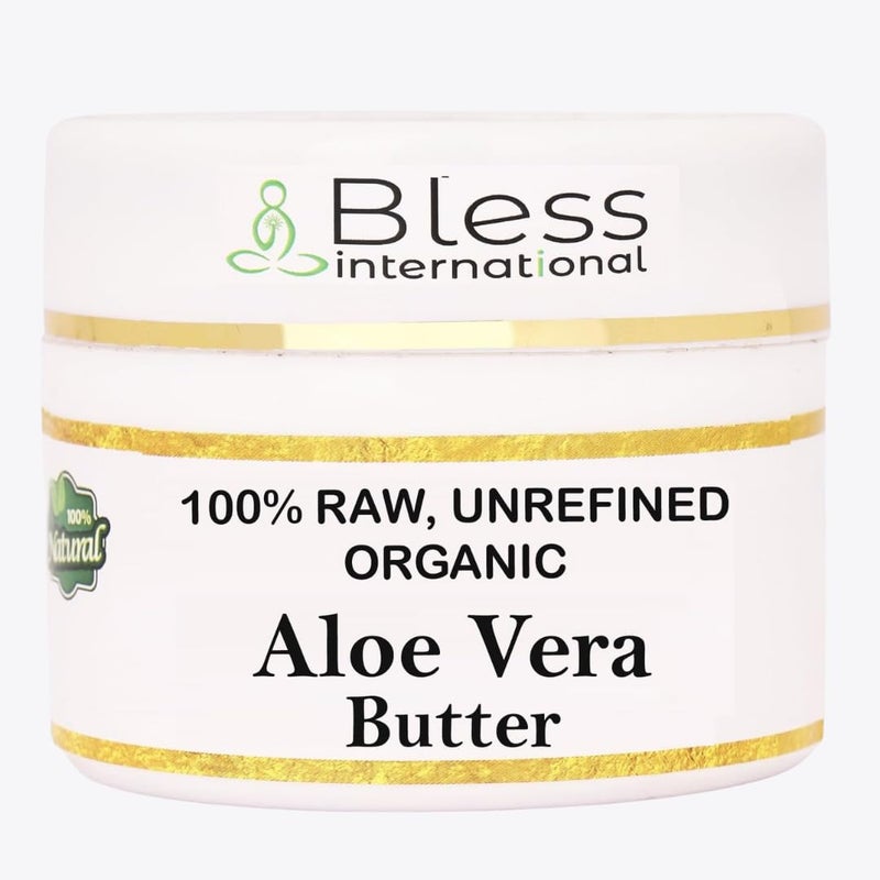 Bless International Organic Raw Aloe Vera Butter 100% Pure,Natural & Unrefined| Skin Moisturizer For Face, Body & Hair| 4 OZ/115 GM Ivory / White Grade A | DIY Creams, Balms, Lotions, Soaps| Softens Dry & Tough Skin - Image 1