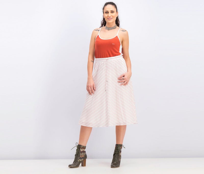 RALPH LAUREN Women Stripe Cotton Midi Skirt, Multicolor  - Image 3