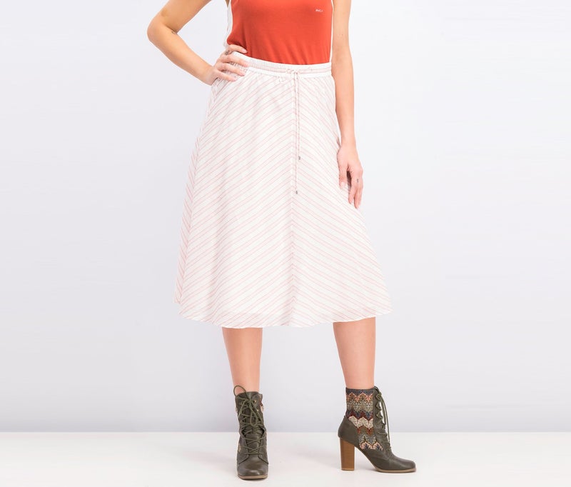 RALPH LAUREN Women Stripe Cotton Midi Skirt, Multicolor  - Image 1