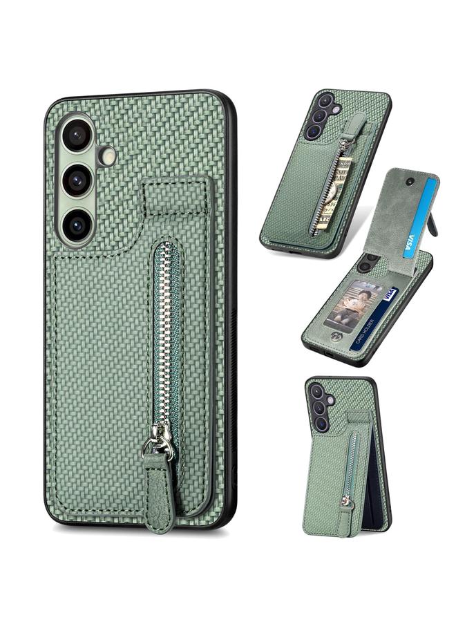 اس-توب جراب لهاتف Samsung Galaxy A56 5G مصنوع من ألياف الكربون مع سحاب رأسي - Image 1