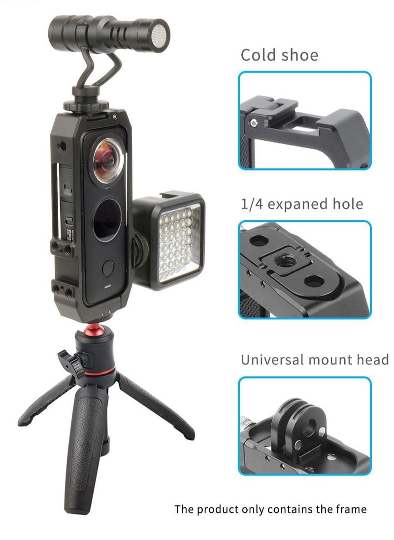 Y&D - Panoramic Camera Cage Protection Frame with Magnetic Folding Mount Head Cold Shoe 1/4'' Hole Compatible Insta360 one x2 (One Pcs Frame) - Image 1