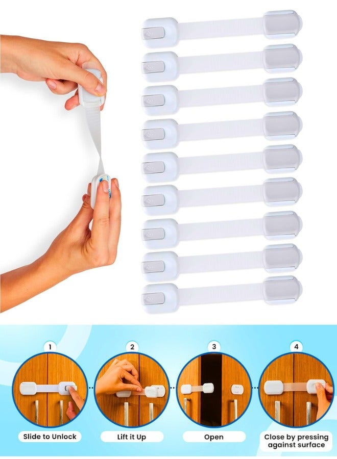 تشيس اب مجموعة من 6 أقفال أمان للأطفال - مجموعة أقفال أمان قابلة للتعديل للأطفال، مزاليج قوية لحماية الخزائن والأدراج وأبواب الثلاجة والخزانة من عبث الأطفال.