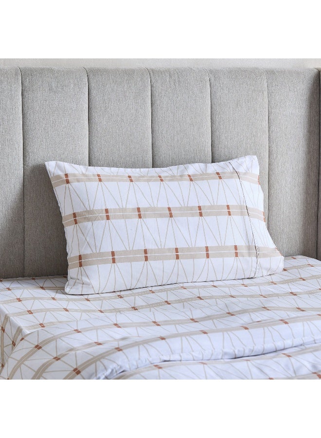 Home Box Malta Lattice 2-Piece Printed Cotton Single Duvet Cover Set - 135x200 cm - Image 1