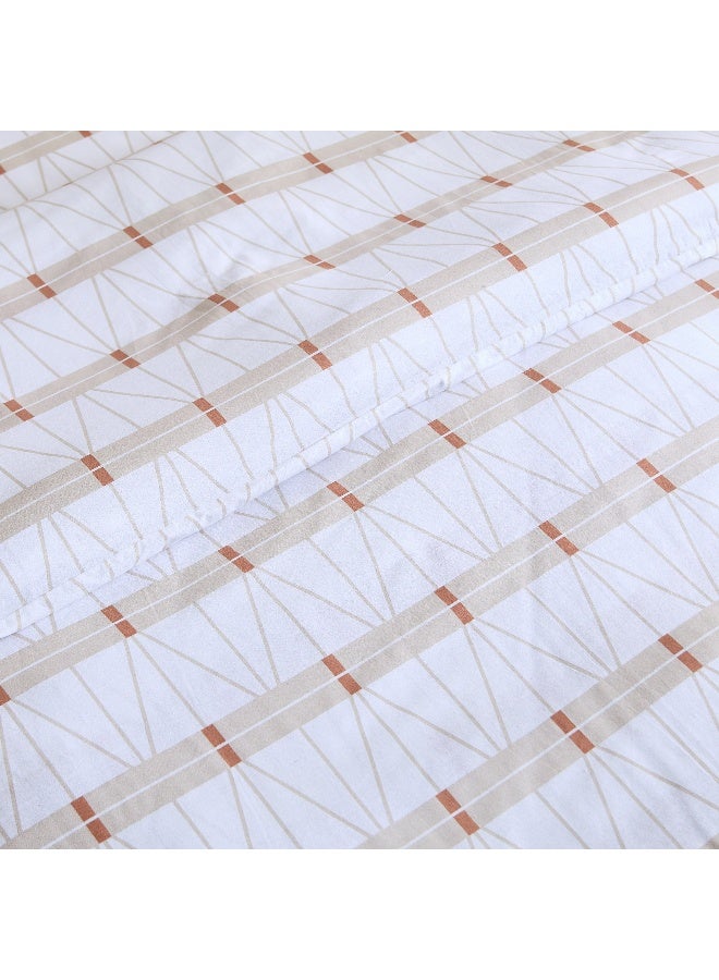 Home Box Malta Lattice 2-Piece Printed Cotton Single Duvet Cover Set - 135x200 cm - Image 4