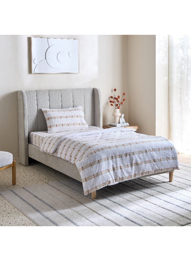 Home Box Malta Lattice 2-Piece Printed Cotton Single Duvet Cover Set - 135x200 cm - Image 2