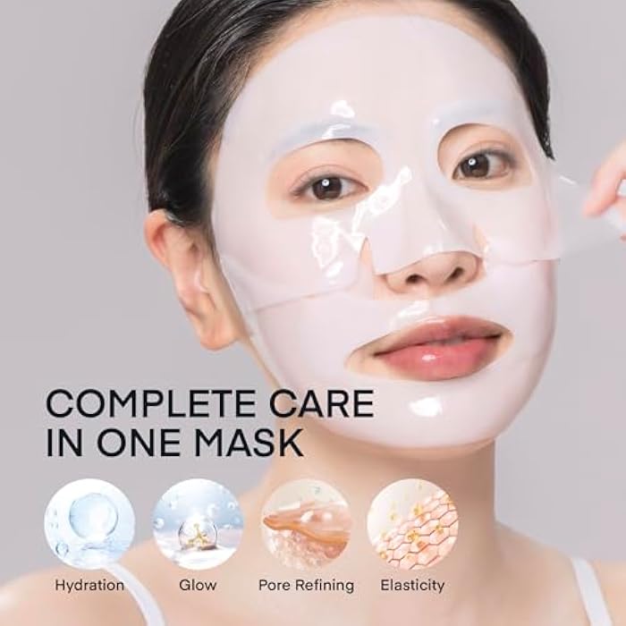 TEREZ & HONOR Korean Real Deep Bio Collagen Face Mask - 4ea x 33g Hydrogel Overnight Masks for Deep Hydration, Glowing, Pore Minimizing, Elasticity, Fragrance-Free, 100 Da Ultra-Low Molecular Collagen - Image 4
