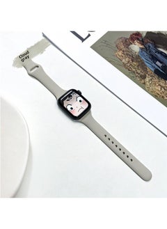 Generic Suitable For Applewatch Small Waist Silicone S9/10 Fine Strap Iwatch8/7/6/5/4/3/SE 2 Generation-Color:No. 24 Cloud Gray-38mm/40mm/41mm Dial-1/2/3/4/5/6/se/7/8/9 Generations Universal  - Image 1