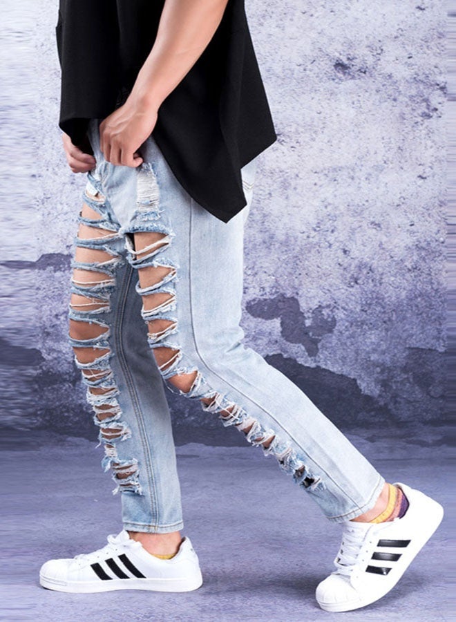 الصيف الرجال شارع العليا الاتجاه ممزق الجينز - Image 5