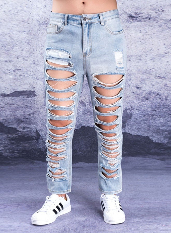 الصيف الرجال شارع العليا الاتجاه ممزق الجينز - Image 4