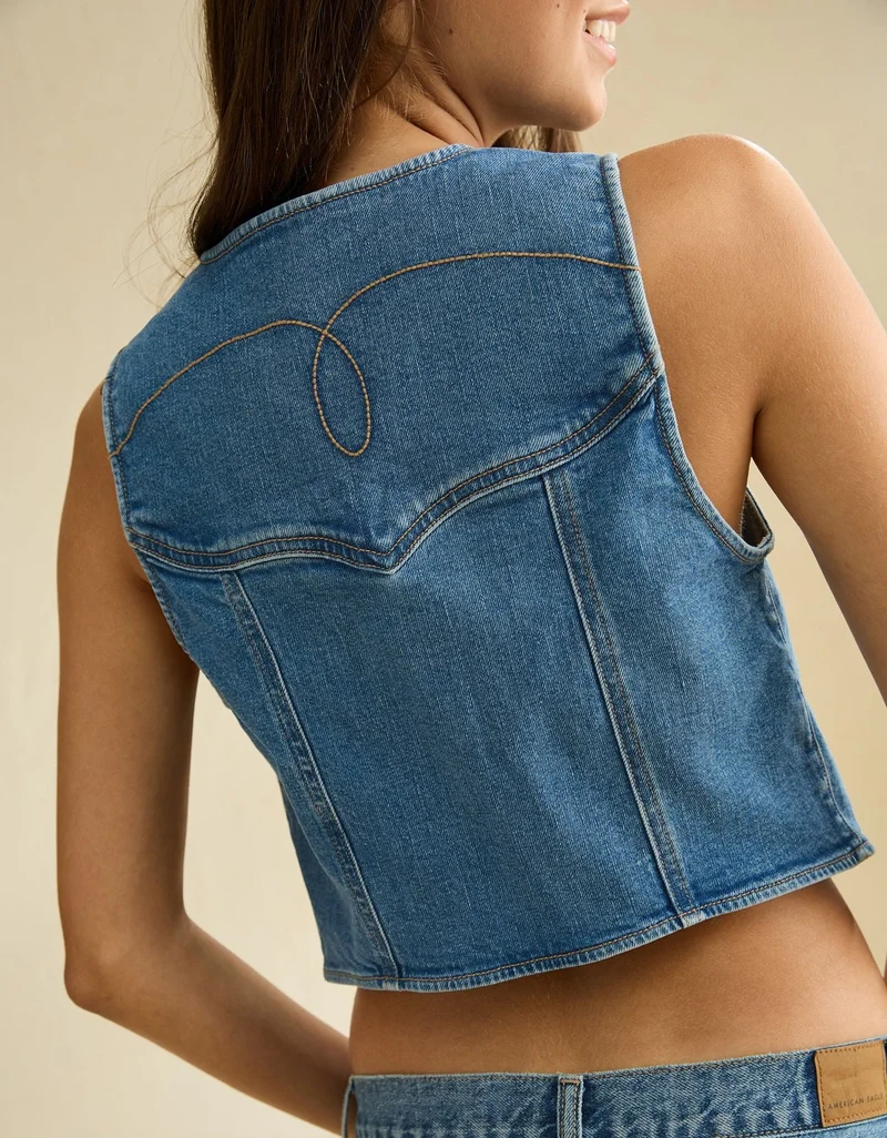 AE Denim Western Vest