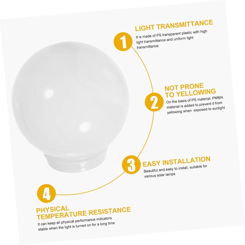 VOSAREA Acrylic Ball Lamp Shade White Ceiling Light Fixture Post Mount Globe Light Cover for Decorative Lighting - Image 5