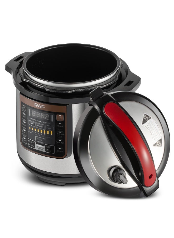 آر إيه أف قدر ضغط RAF سعة 12 لترًا بقوة 1600 واط - قدر متعدد الاستخدامات رقمي مزود بلوحة تحكم LED ومؤقت ضبط مسبق لمدة 24 ساعة ووعاء غير لاصق للأرز واللحوم والحساء والمزيد - Image 1