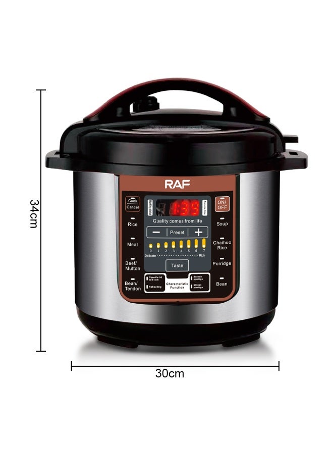 آر إيه أف قدر ضغط RAF سعة 12 لترًا بقوة 1600 واط - قدر متعدد الاستخدامات رقمي مزود بلوحة تحكم LED ومؤقت ضبط مسبق لمدة 24 ساعة ووعاء غير لاصق للأرز واللحوم والحساء والمزيد - Image 4