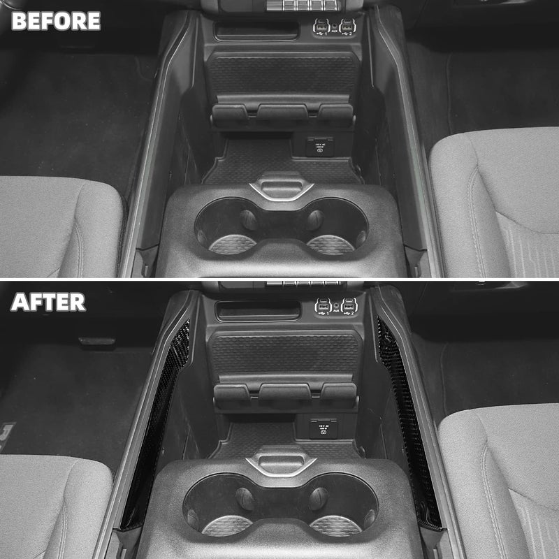 SQQP Real Carbon Fiber Center Console Armrest Box Inside Strips Cover for 2018-2023 Dodge RAM - Image 2