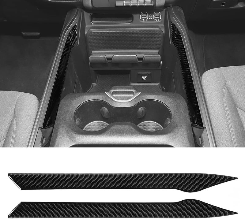 SQQP Real Carbon Fiber Center Console Armrest Box Inside Strips Cover for 2018-2023 Dodge RAM - Image 1