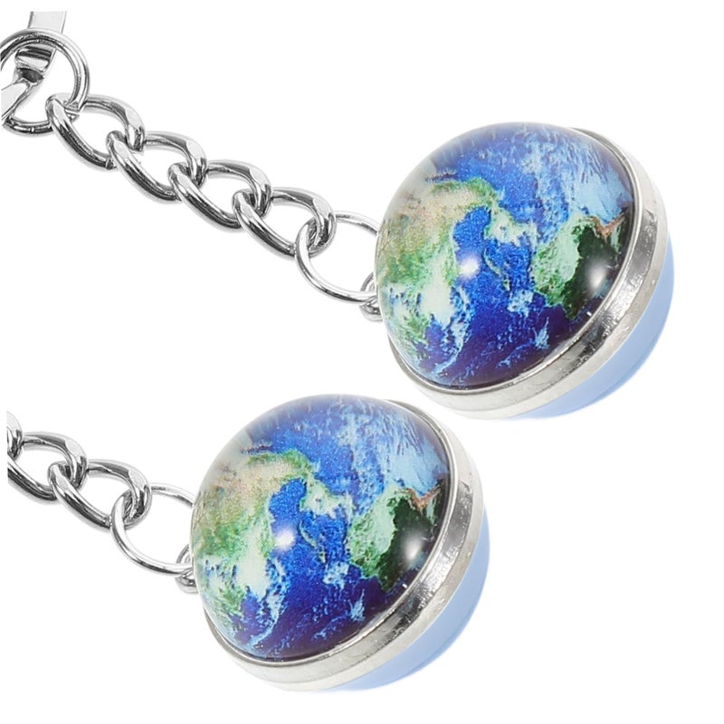 Glow In The Dark Double Sided Earth Keychain 6pcs For Backpack Car Keys - Image 4