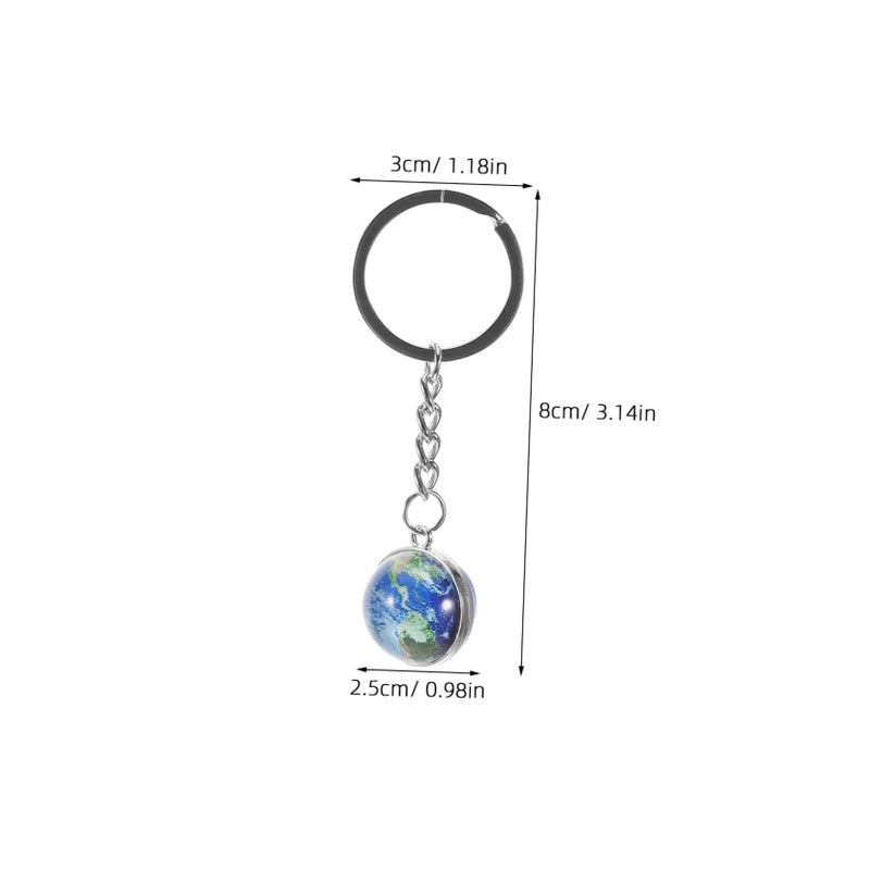 Glow In The Dark Double Sided Earth Keychain 6pcs For Backpack Car Keys - Image 3
