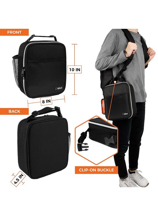 OPUX Premium Thermal Insulated Mini Lunch Bag | School Lunch Box for Boys, Girls, Kids, Adults | Soft Leakproof Liner | Compact Lunch Pail for Office (Black) - Image 3