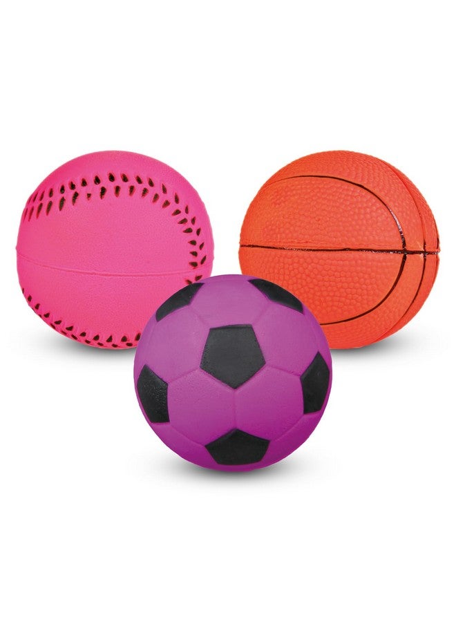 تريكسي لعبة كرات النيون للكلاب، كرات إسفنجية مطاطية بجودة ارتداد جذابة لجذب انتباه حيوانك الأليف، وتعزز اللعب والتمارين الصحية، متنوعة - 6 سم (عبوة من 3 قطع)