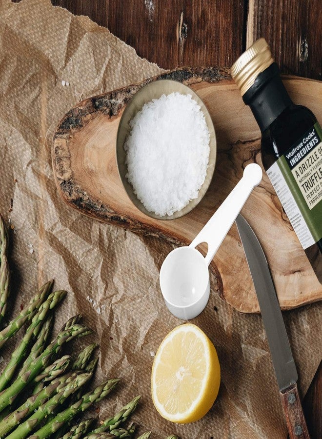 هيموتون ١٠٠ قطعة من ملاعق قياس القهوة البلاستيكية البيضاء ذات المقابض الطويلة لقياس القهوة والحبوب والبروتين وغيرها من المواد الجافة، سعة ١٥ مل - Image 2