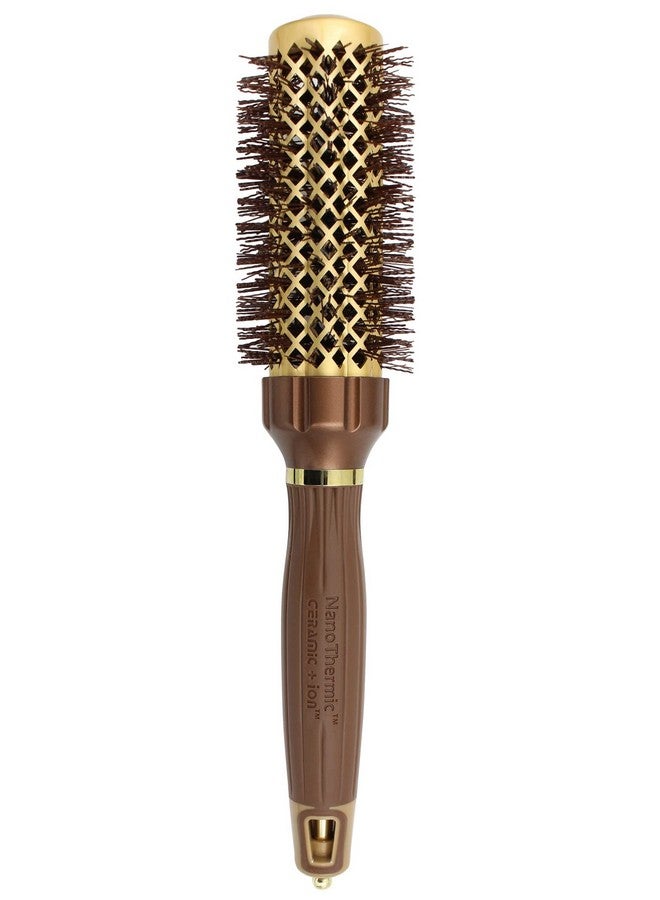 Olivia Garden Nanothermic Powergrip Thermal Brush With Special Patented Wavy Barrel For Extra Tension And Grip For Medium To Thick Hair 1 1/4 Inch - Image 1
