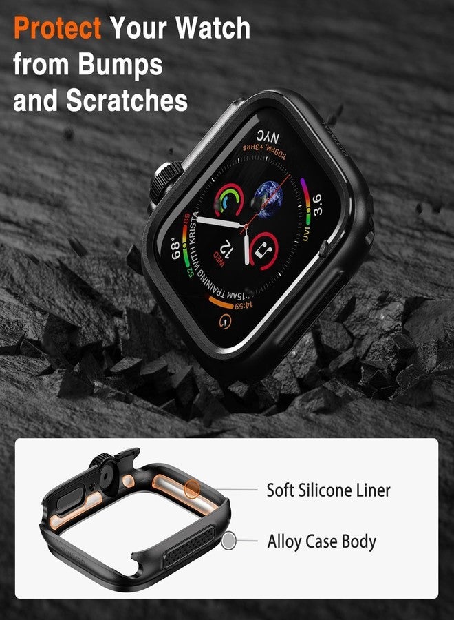 ULTIMAL Metal Case Compatible with Apple Watch Series 6/5/4/SE/SE2 44mm with Back Cover, Military Grade Shockproof Protective Case, Rugged Cover for iWatch 44mm (Black) - Image 3